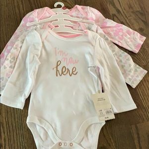 3 brand new long sleeve onesies